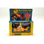 Corgi No. 803 The Beatles Yellow Submarine in yellow, white, 2 x red hatches, cast hubs and with