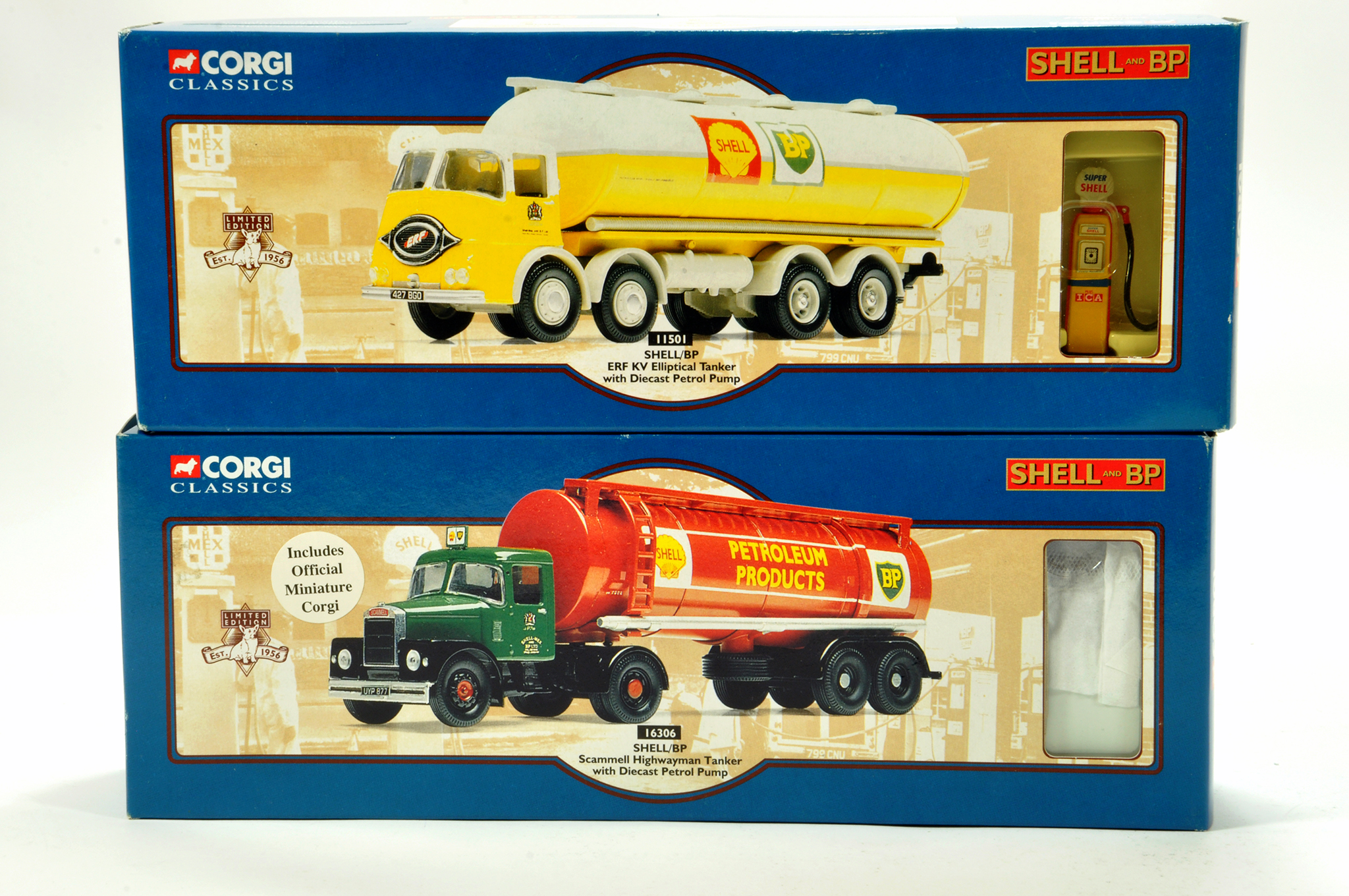 Corgi 1/50 diecast truck issues comprising Corgi Classics BP and Shell Tanker issues. E to NM in