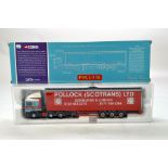 Corgi 1/50 diecast truck issue comprising No. 75205 ERF EC Curtainside in livery of Pollock. E to NM