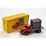 French Dinky No. 34B Berliet Container Truck with red cab and chassis, grey back and load. Good