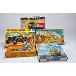 Interesting plastic model kit assortment including Airfix, Italeri and others. Complete.