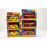 Matchbox Speedkings trio of Camping Cruiser plus trio of Londoner Bus. Generally E to NM in Boxes.