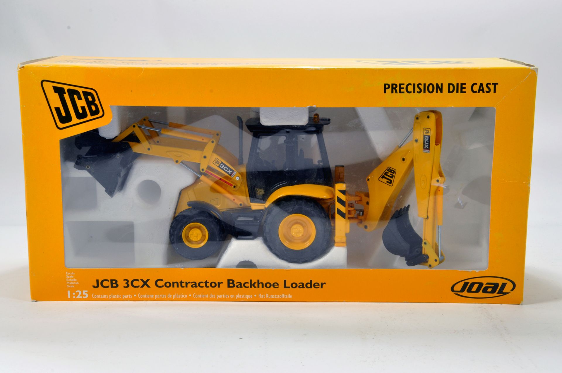 Joal 1/25 Diecast Construction issue comprising JCB 3CX Contractor Backhoe Loader. Generally E to