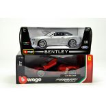 Burago 1/18 diecast duo comprising Ferrari 250 and Ferrari 456. Generally E to NM in Boxes.