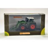 Universal Hobbies 1/32 Farm Issue comprising Fendt Tractor and Loader. Generally VG to E.