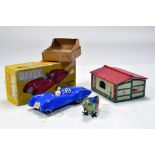 Tin Plate Toys comprising Bird, Garage and boxed JETEX Car. Generally G to E.