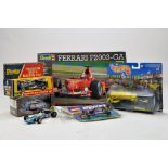 Misc diecast group comprising various racing issues including Revell Ferrari Kit. E to NM in Boxes.