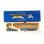 Corgi 1/50 diecast truck issue comprising No. CC12911 Scania R Curtainside in livery of Knights of