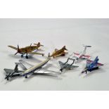 Assorted diecast aircraft from Dinky and Matchbox including harder to find issues. Generally F - G