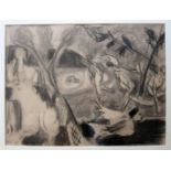 ROBERT MEDLEY, C.B.E., R.A. [1905-94]. The Drowning of Orpheus, 1949. charcoal on paper, signed