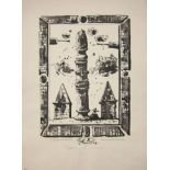 EUGENE BERMAN [1899-1972]. Flaming Column, 1949. lithograph, edition of 25 [23/25], signed in