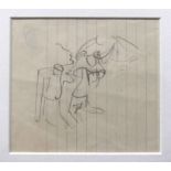 STANLEY SPENCER, R.A. [1891-1959]. Figure Study. pencil drawing, studio stamp on reverse. 11 x 12 cm