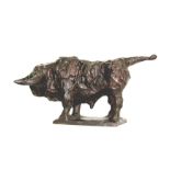 ROBERT CLATWORTHY, R.A. [1928-2015]. Bull 11, 1953. bronze, edition of 8. signed RC. 34 cm long.