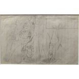 STANLEY SPENCER, R.A. [1891-1959]. Group of Angels [Angels of the Apocalypse], 1949. pencil drawing,