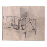 KEITH VAUGHAN [1912-77]. Nude on a Bed, c.1943. pencil drawing. Provenance: Agnews Gallery,