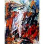 ZUOSI JIANG [1954 - ]. Abstract. oil on canvas, signed. 77 x 62 - unframed, but meant to be hung