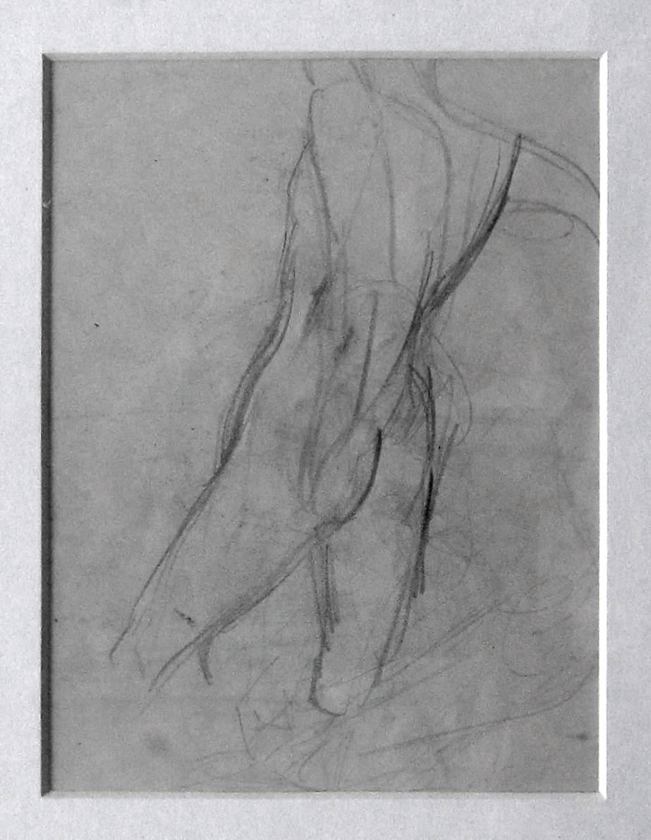 KEITH VAUGHAN [1912-77]. Figure [with Seated Figure drawing on reverse]. pencil drawing. 14 x 11 - Image 2 of 2