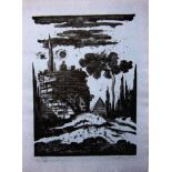 EUGENE BERMAN [1899-1972]. The Appian Way, 1951. lithograph, edition of 100 [15/100]. signed in