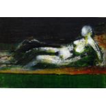 ROBERT CLATWORTHY, R.A. [1928-2015]. Reclining Figure, 1999. acrylic on card, signed. Provenance: