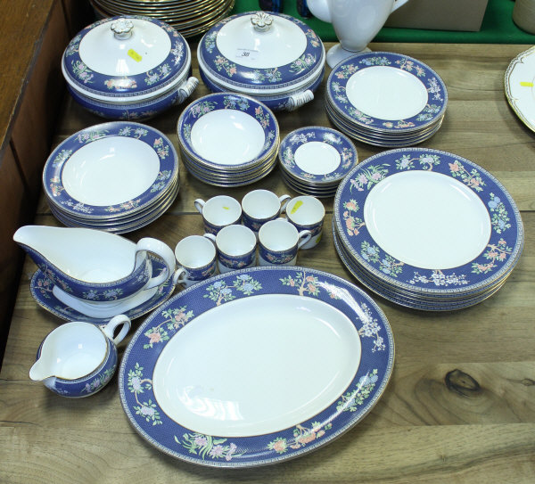 A Wedgwood "Blue Siam" coffee and dinner service of six place settings to include coffee pot,
