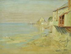 A RUSSELL BIGGS "Coastal scene", pastel, signed lower right,