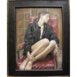 ALEXANDER "SACHA" NEWLEY "Girl in a red chair", a portrait study, oil on canvas,