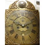 An 18th Century oak cased long case clock, the eight day movement with brass arch dial,