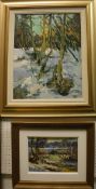 EDGARS VINTERS "Winter woods", oil on board, signed and dated lower right,