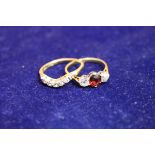 An 18 carat gold and platinum mounted diamond dress ring bearing five stones, approx 4.