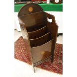 An Edwardian mahogany newspaper stand with inlaid decoration,