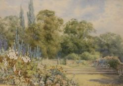 LILIAN STANNARD "A walled garden", watercolour,