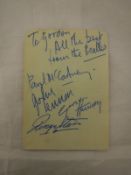 A card inscribed "To Gordon All the best from The Beatles, Paul McCartney, John Lennon,