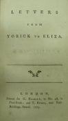 "Letters from Yorrick to Eliza" printed for G Kersley and T Evans,