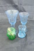 A selection of Biot glass to include stemmed wine glasses,