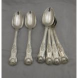 A set of six Victorian silver King's pattern dessert spoons (by Philip Weekes, Dublin 1841),