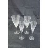 A modern part table service of Atlantis glass comprising thirty wine glasses,