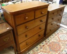 A Victorian mahogany chest of two short over three long graduated drawers,