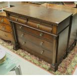 A Bassett mahogany chest of two cushion over three long drawers,