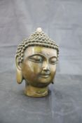 A bronze head study of a Thai Buddha with seal mark to base