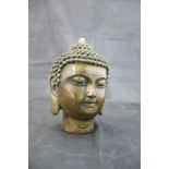 A bronze head study of a Thai Buddha with seal mark to base