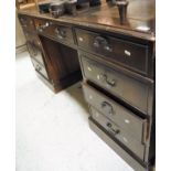 A mahogany twin pedestal partners desk,