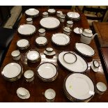 A Richard Ginori "Sardinia" pattern royal blue and gilt banded dinner service (approx 72 pieces)