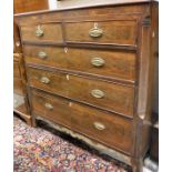 A 19th Century mahogany chest of two short over three long graduated drawers on splayed bracket