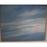 LYNNE TIMMINGTON "Spokelse Oy" framed oil painting depicting the surf together with two further
