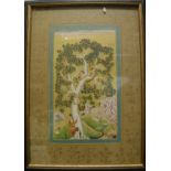 MUGHAL SCHOOL "Plaine tree with squirrels", gouache and gold on hand-made paper,