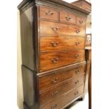 A 19th Century mahogany chest on chest,