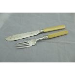 A set of Victorian silver bladed fish knives and forks,