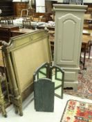 A pair of late 19th Century painted and caned bed ends in the French taste,