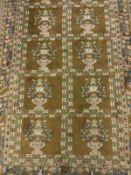 A Persian rug, the central panel set with repeating tile pattern,