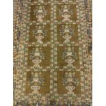 A Persian rug, the central panel set with repeating tile pattern,